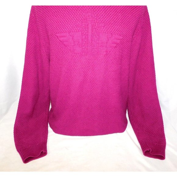 Dockers Mens L Purple Magenta Knit Logo Crewneck Long Sleeve Sweater - Picture 8 of 11
